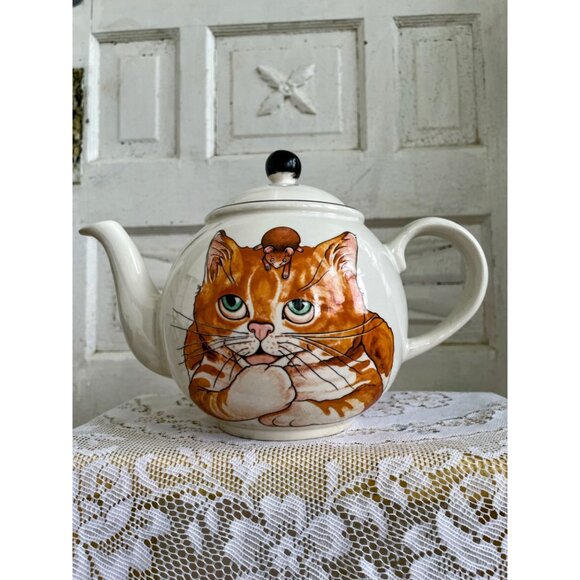 Vintage Arthur Wood England Cute Cat and Mouse Teapot - Picture 13 of 14
